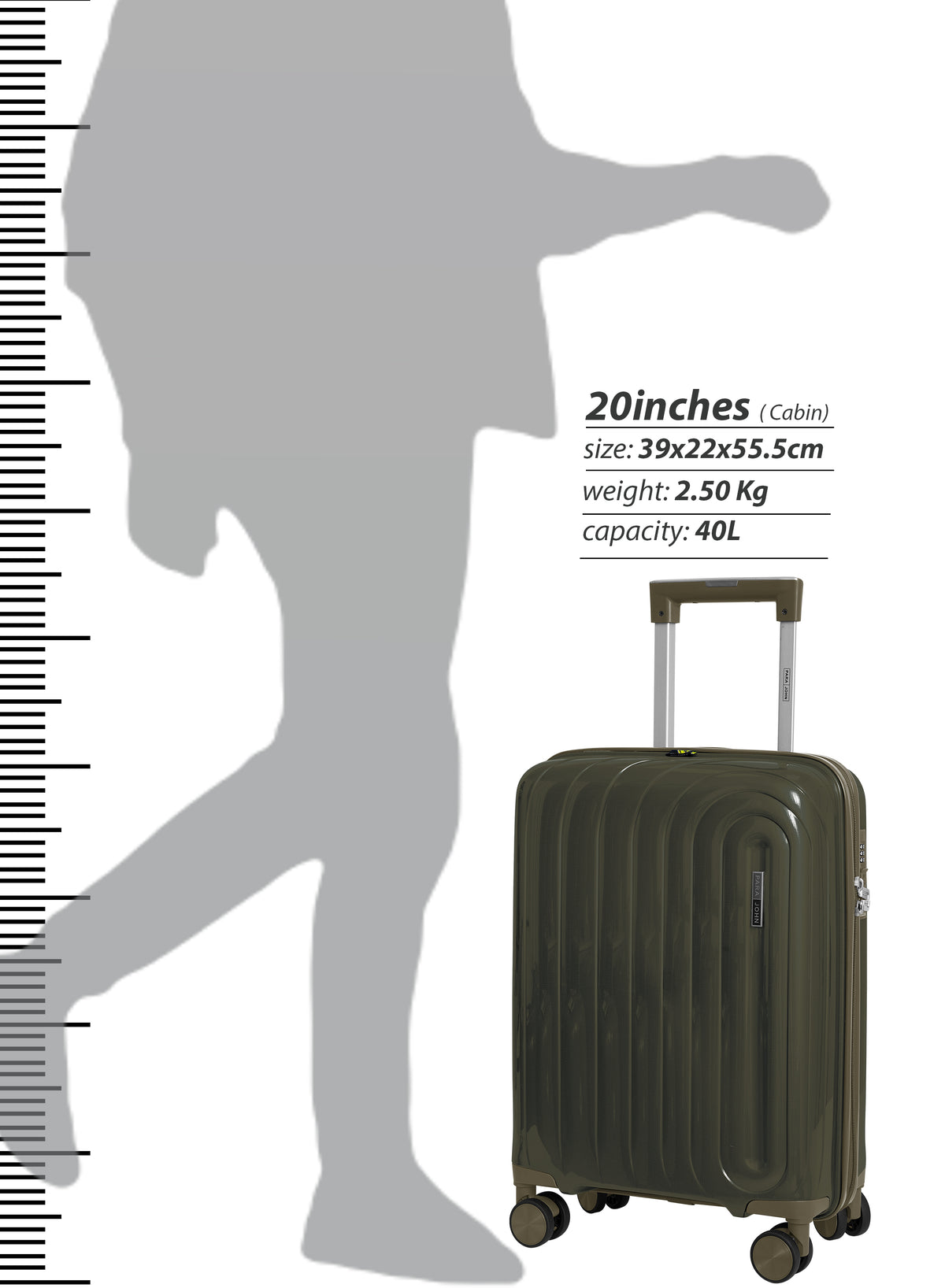 Parajohn ARMOUR - Colour-Shift PP Luggage Set of 2