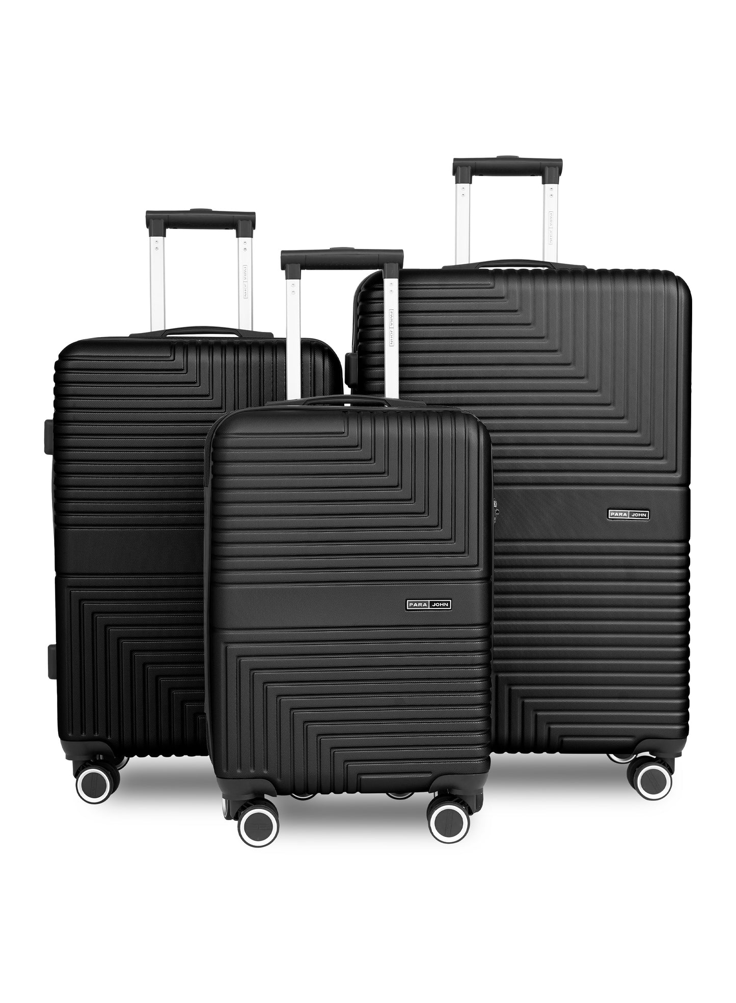 Parajohn Geoflex 3 Piece Lightweight ABS 20, 24 & 28 inches 8 Wheels Luggage Set + Free Backpack