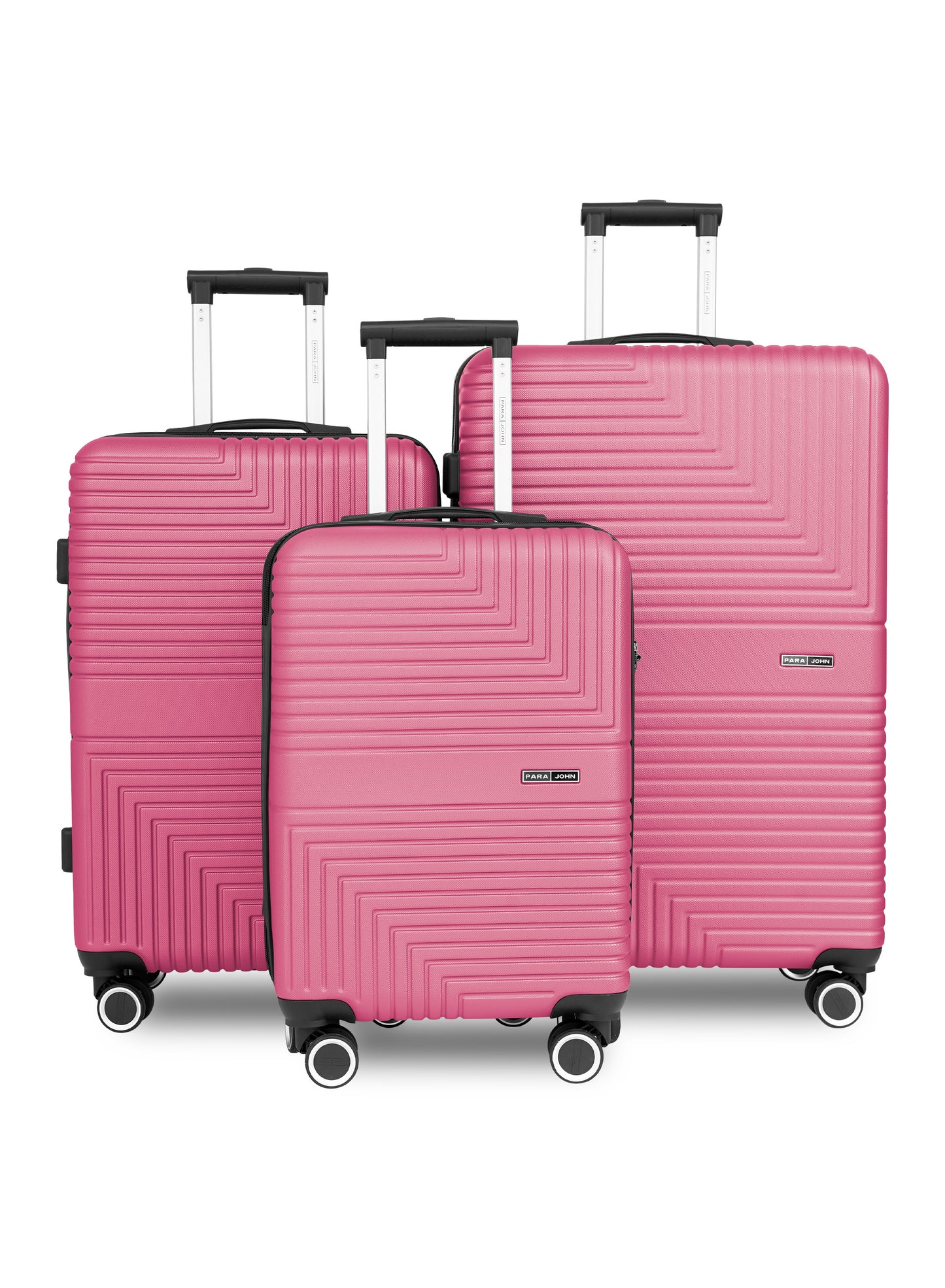 Parajohn Geoflex 3 Piece Lightweight ABS 20, 24 & 28 inches 8 Wheels Luggage Set + Free Backpack