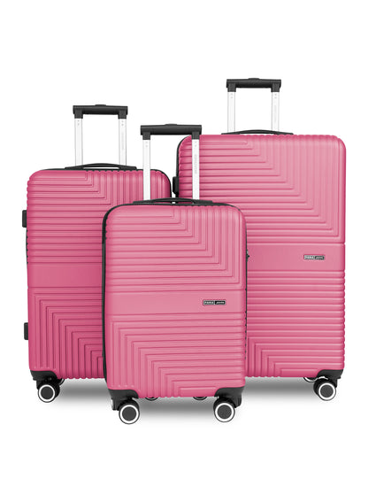 Parajohn Geoflex 3 Piece Lightweight ABS 20, 24 & 28 inches 8 Wheels Luggage Set + Free Backpack