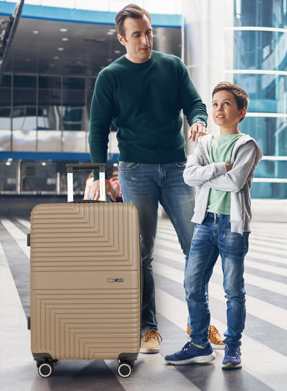 Parajohn Geoflex 3 Piece Lightweight ABS 20, 24 & 28 inches 8 Wheels Luggage Set + Free Backpack