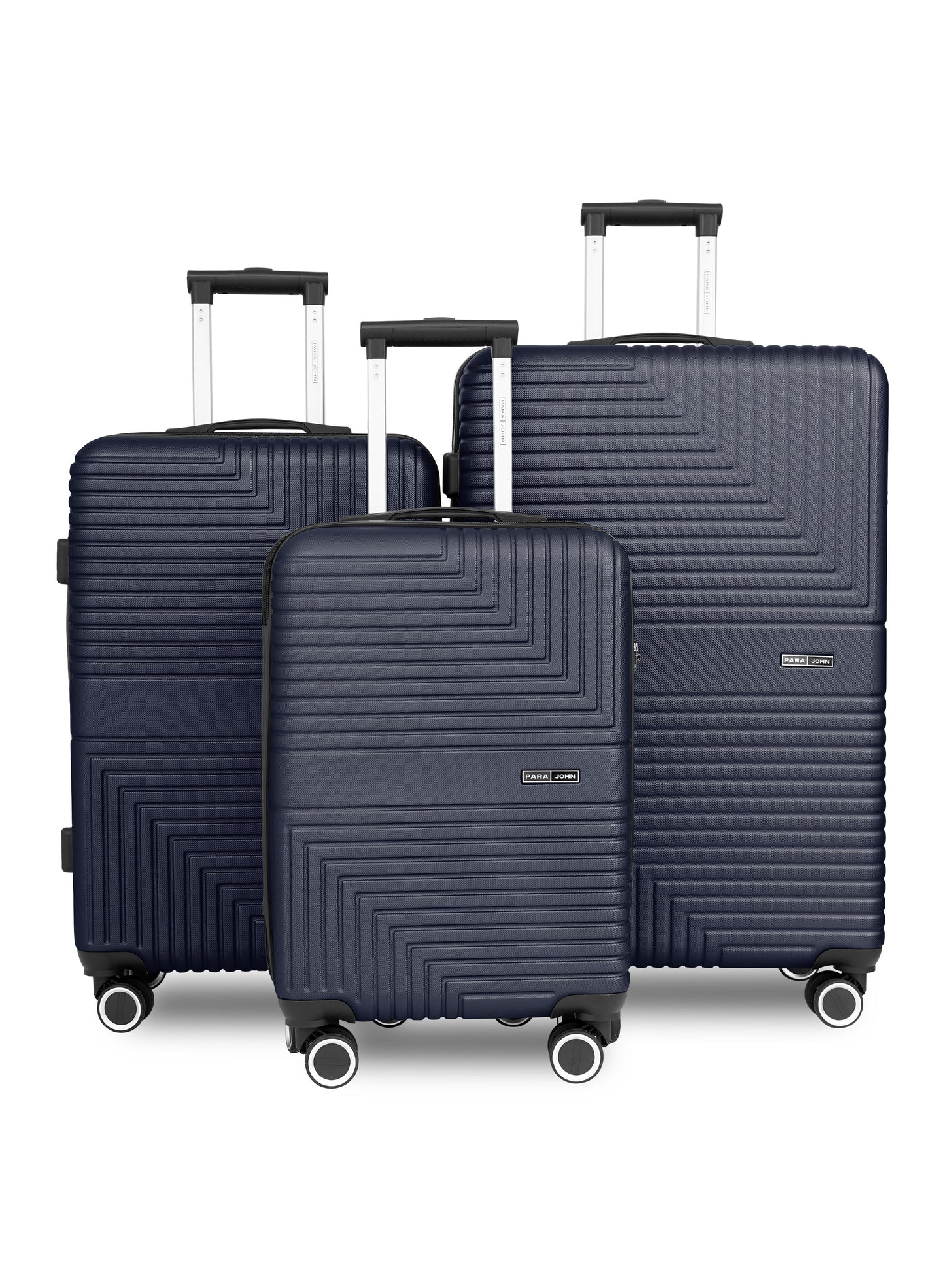 Parajohn Geoflex 3 Piece Lightweight ABS 20, 24 & 28 inches 8 Wheels Luggage Set + Free Backpack