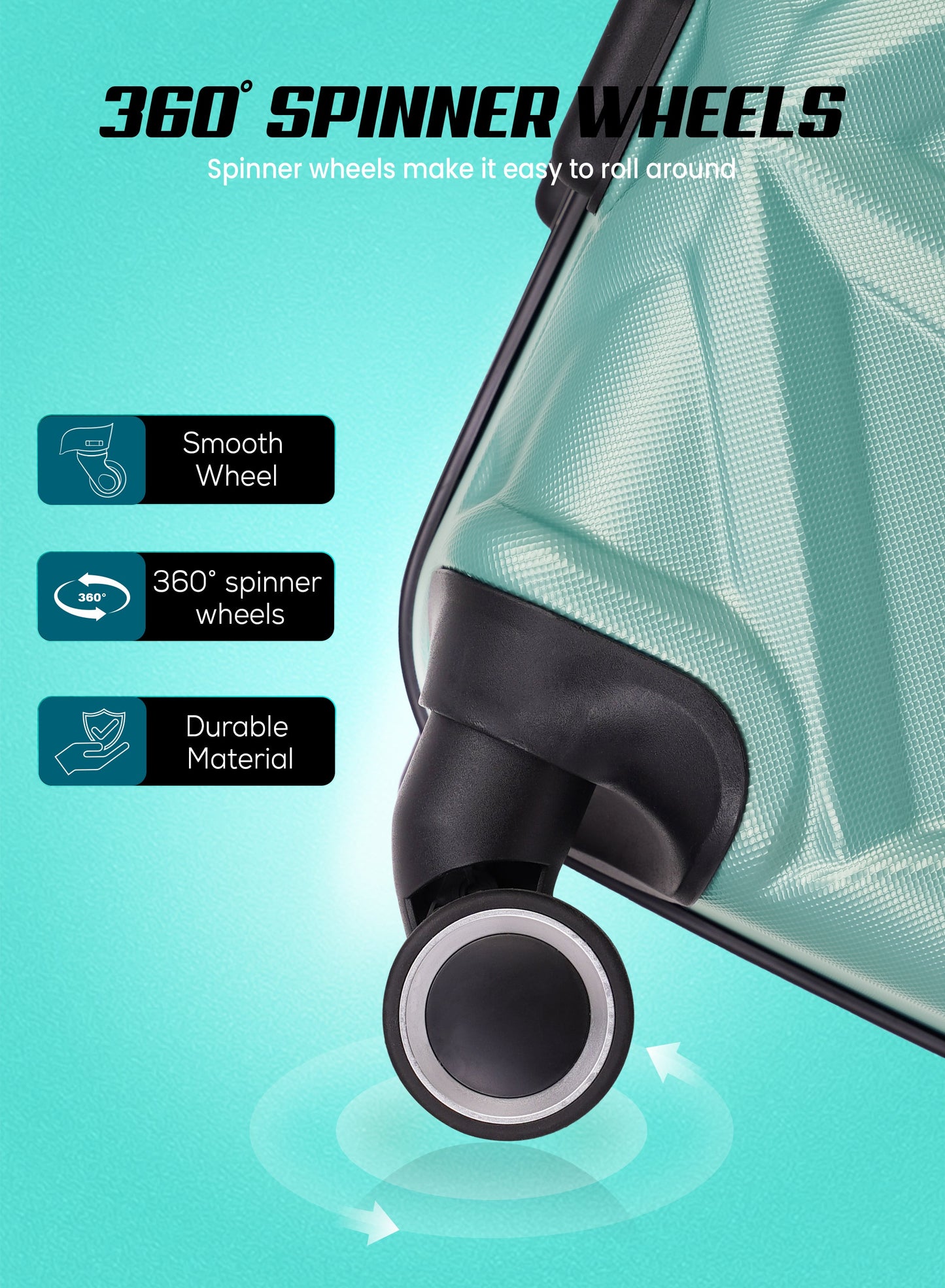 Parajohn Matrix 19” Cabin Size Premium ABS Hard-Side Luggage Trolley Lightweight Durable Travel Suitcase with 8 Wheels