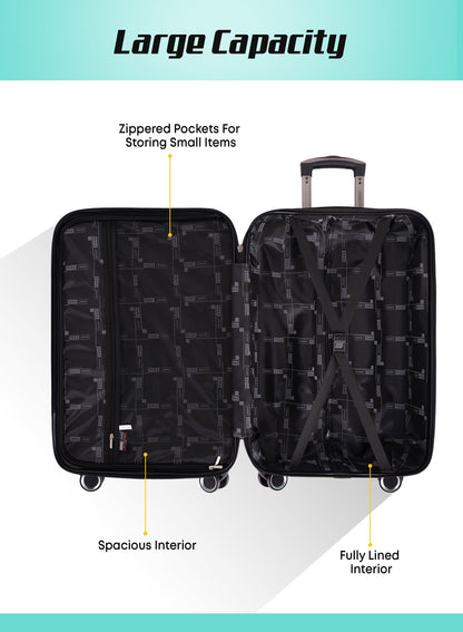 Parajohn Matrix 19” Cabin Size Premium ABS Hard-Side Luggage Trolley Lightweight Durable Travel Suitcase with 8 Wheels