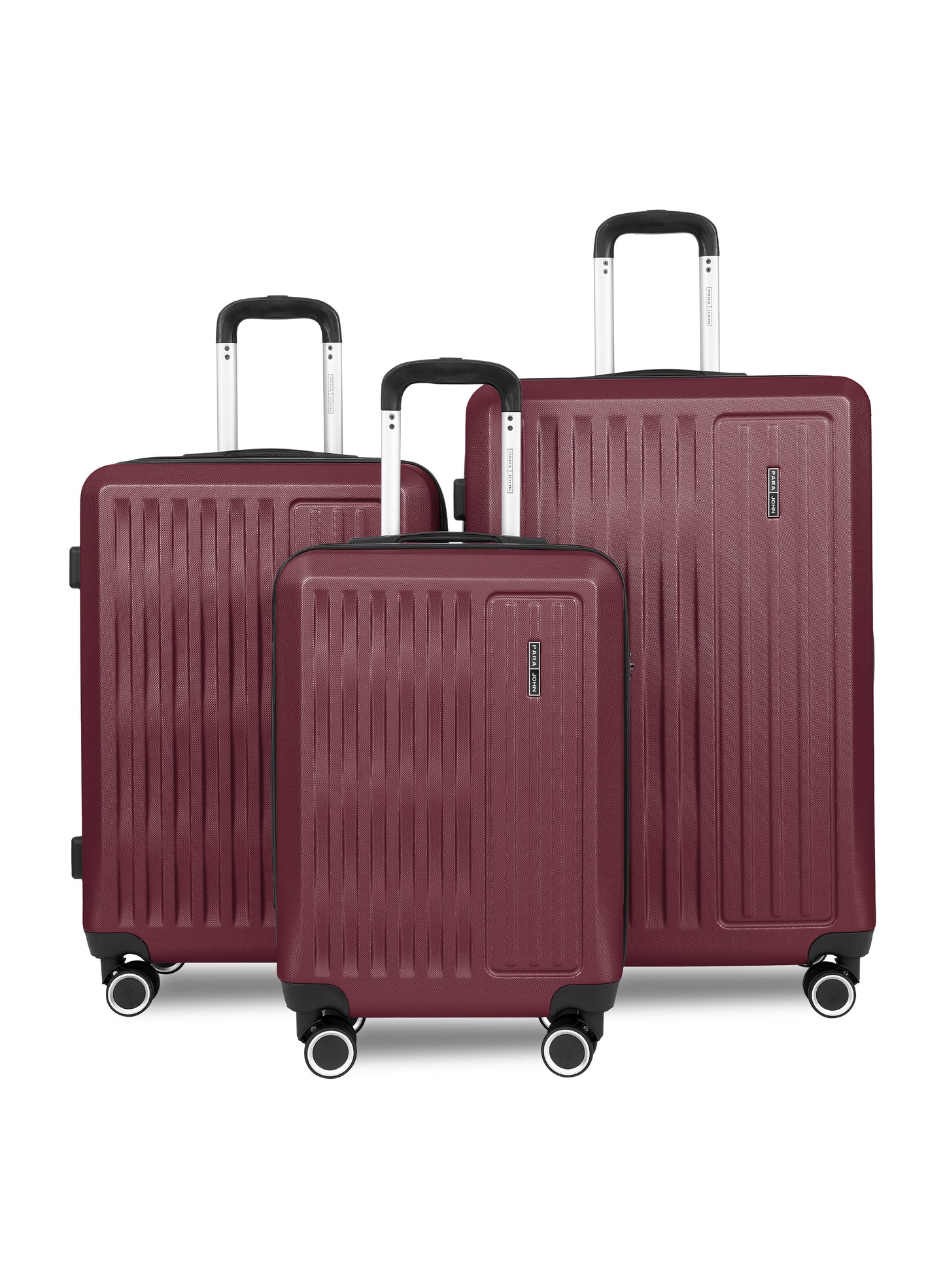 Parajohn Nexus Series 3 Piece Lightweight Luggage Set | Small 10KG, Medium 20KG & Large 30KG ABS 8 Wheels Luggage