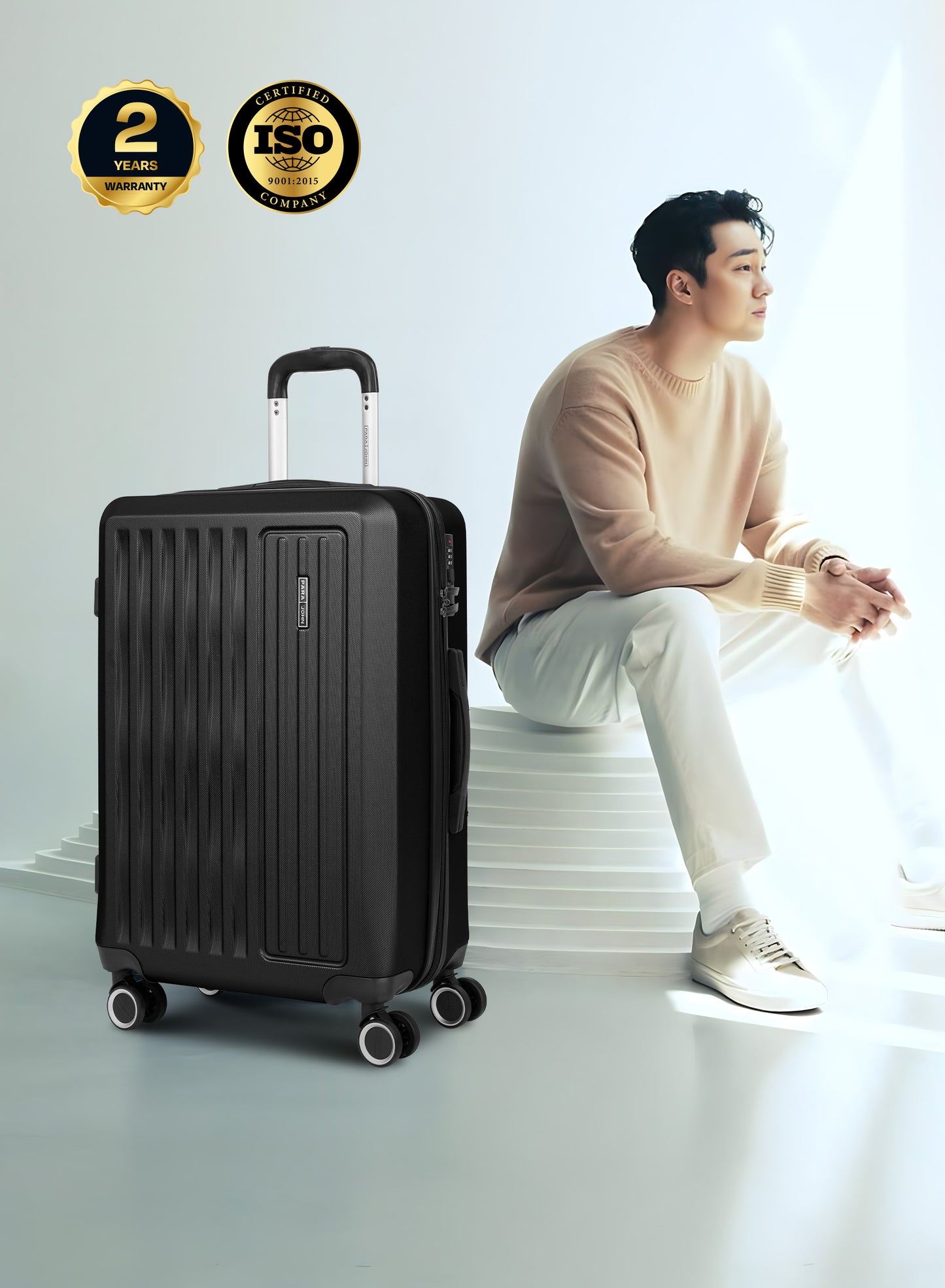 Parajohn Nexus Series 3 Piece Lightweight Luggage Set | Small 10KG, Medium 20KG & Large 30KG ABS 8 Wheels Luggage