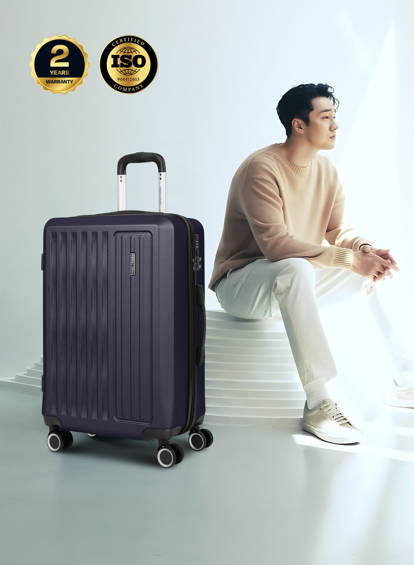 Parajohn Nexus Series 3 Piece Lightweight Luggage Set | Small 10KG, Medium 20KG & Large 30KG ABS 8 Wheels Luggage