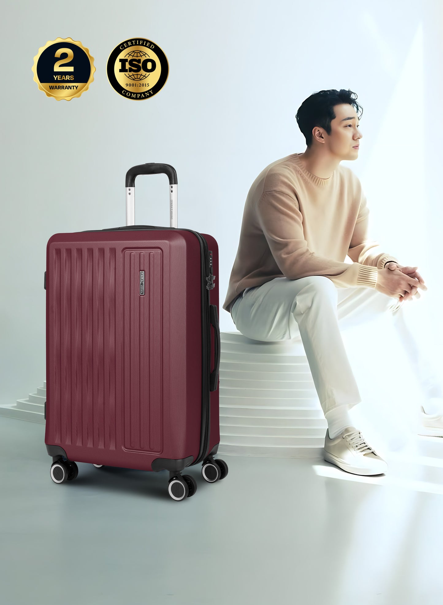 Parajohn Nexus Series 3 Piece Lightweight Luggage Set | Small 10KG, Medium 20KG & Large 30KG ABS 8 Wheels Luggage