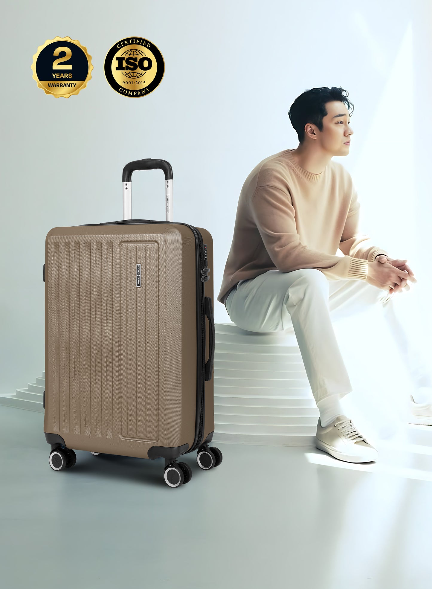 Parajohn Nexus Series 3 Piece Lightweight Luggage Set | Small 10KG, Medium 20KG & Large 30KG ABS 8 Wheels Luggage