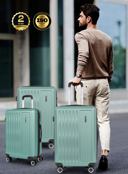 Parajohn Nexus Series 3 Piece Lightweight Luggage Set | Small 10KG, Medium 20KG & Large 30KG ABS 8 Wheels Luggage