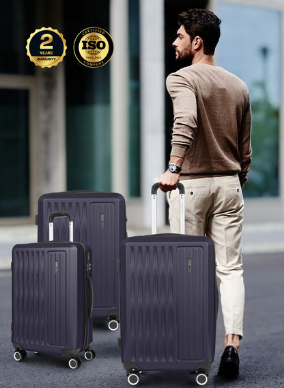 Parajohn Nexus Series 3 Piece Lightweight Luggage Set | Small 10KG, Medium 20KG & Large 30KG ABS 8 Wheels Luggage