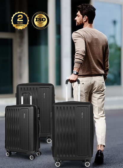 Parajohn Nexus Series 3 Piece Lightweight Luggage Set | Small 10KG, Medium 20KG & Large 30KG ABS 8 Wheels Luggage