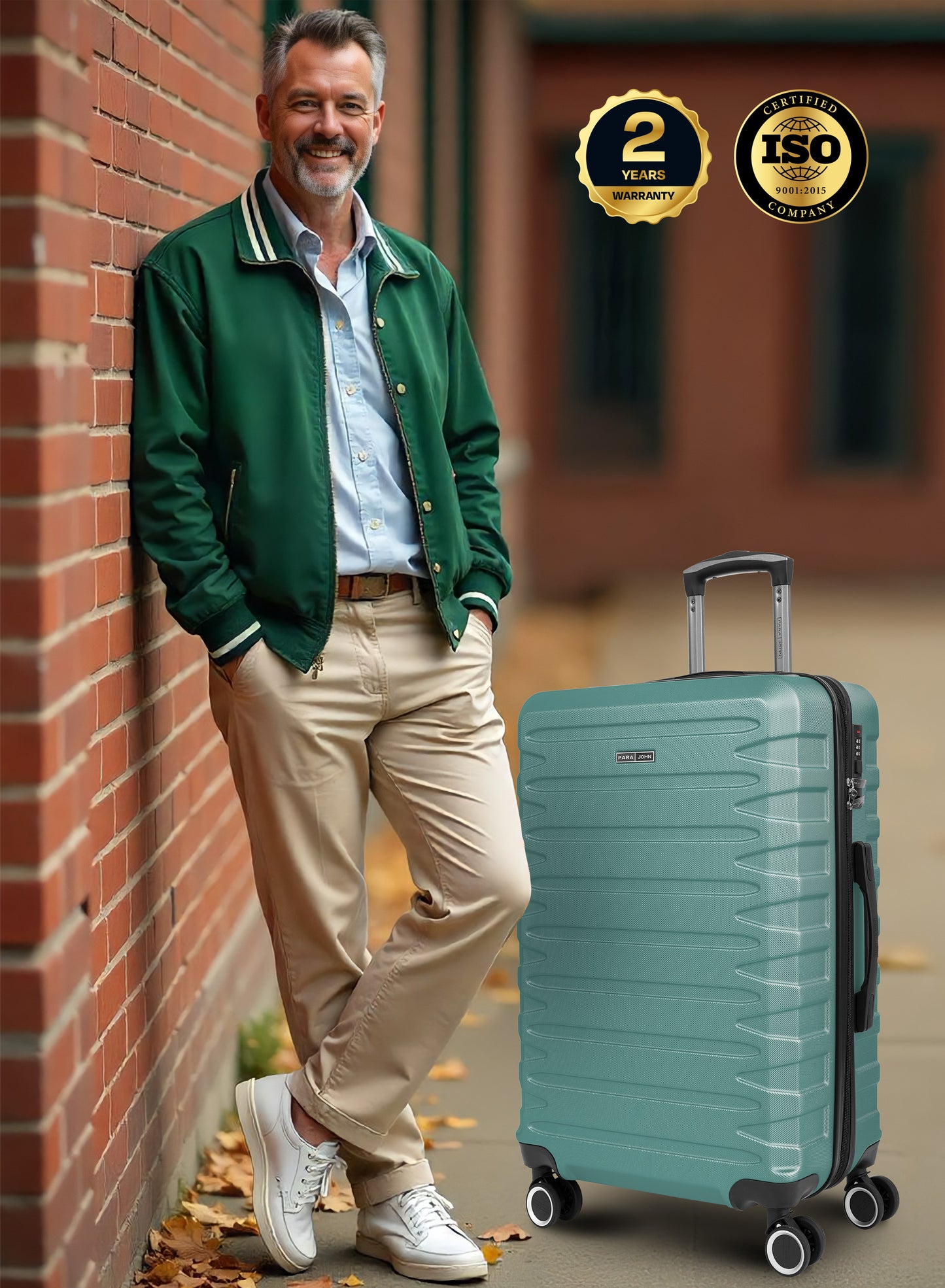 Parajohn Evoline Series 3 Piece Lightweight Luggage Set | Small 10KG, Medium 20KG & Large 30KG ABS 8 Wheels Luggage