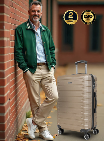 Parajohn Evoline Series 3 Piece Lightweight Luggage Set | Small 10KG, Medium 20KG & Large 30KG ABS 8 Wheels Luggage