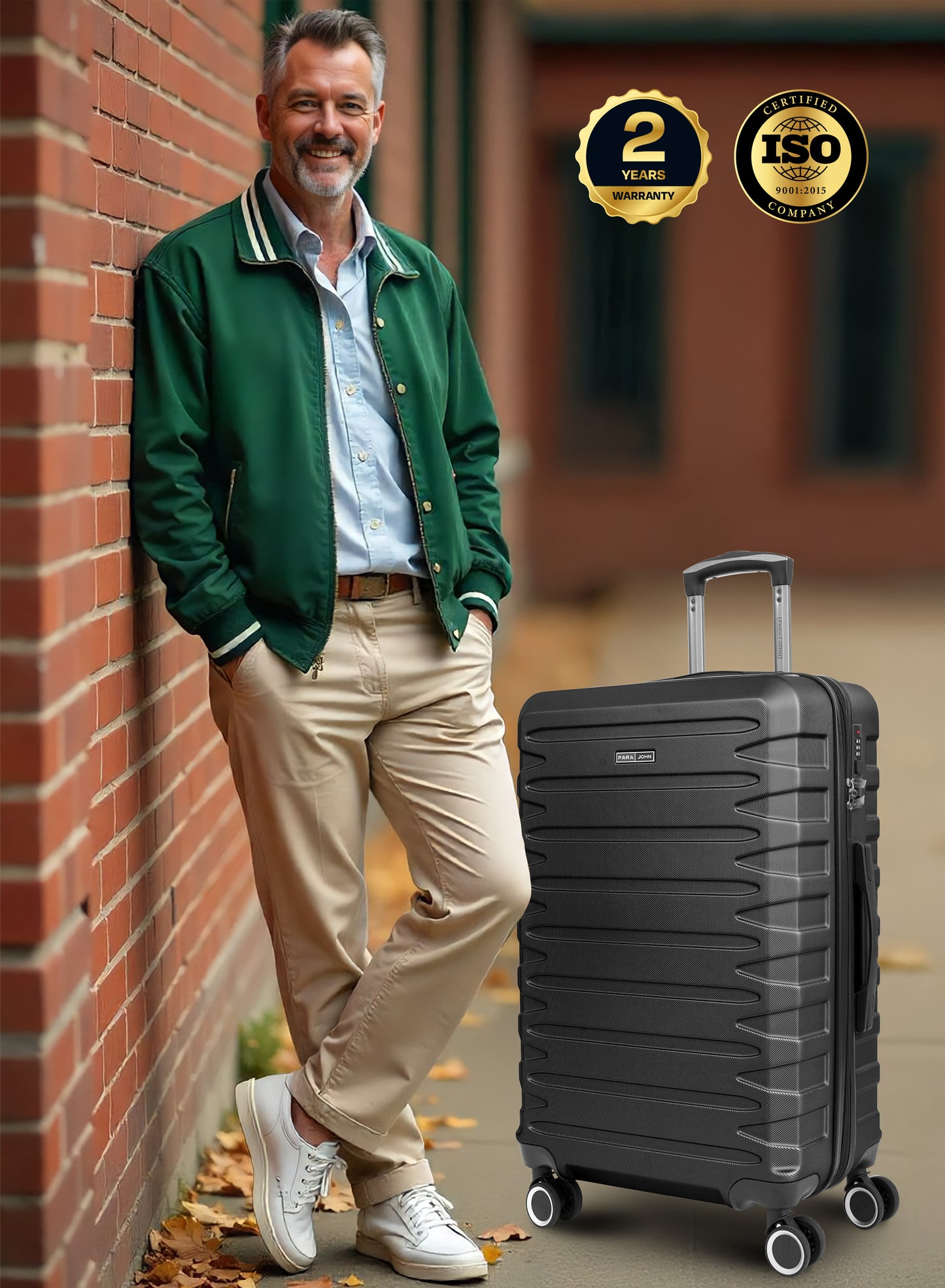 Parajohn Evoline Series 3 Piece Lightweight Luggage Set | Small 10KG, Medium 20KG & Large 30KG ABS 8 Wheels Luggage