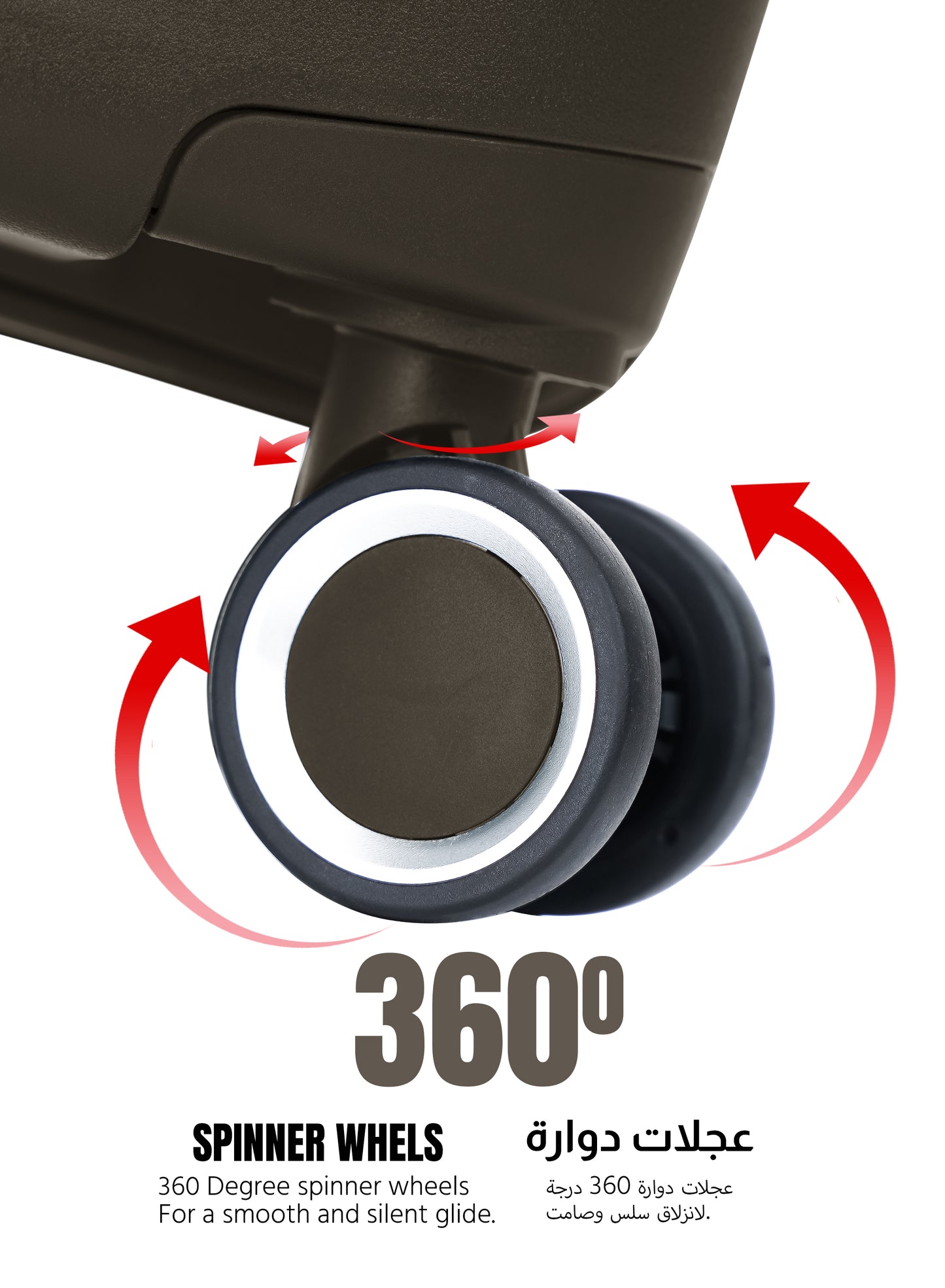 مجموعة حقائب سفر جرافيتي ذات العجلات الصلبة المصنوعة من مادة البولي بروبيلين المكونة من 3 قطع