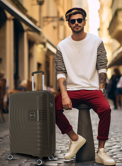 مجموعة حقائب سفر جرافيتي ذات العجلات الصلبة المصنوعة من مادة البولي بروبيلين المكونة من 3 قطع