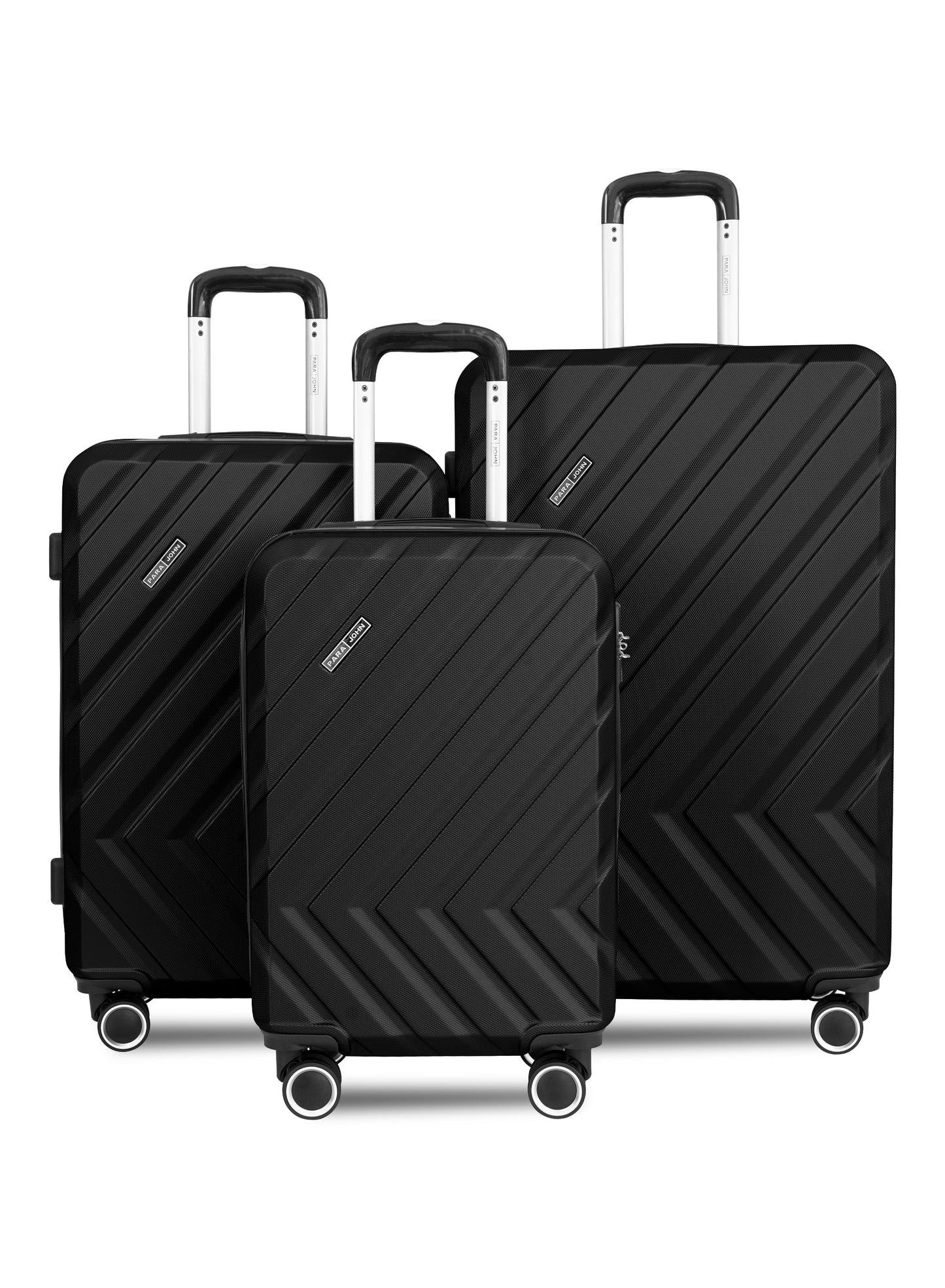 Parajohn Prisma 3 Piece Lightweight ABS 20, 24 & 28 inches 8 Wheels Luggage Set + Free Backpack
