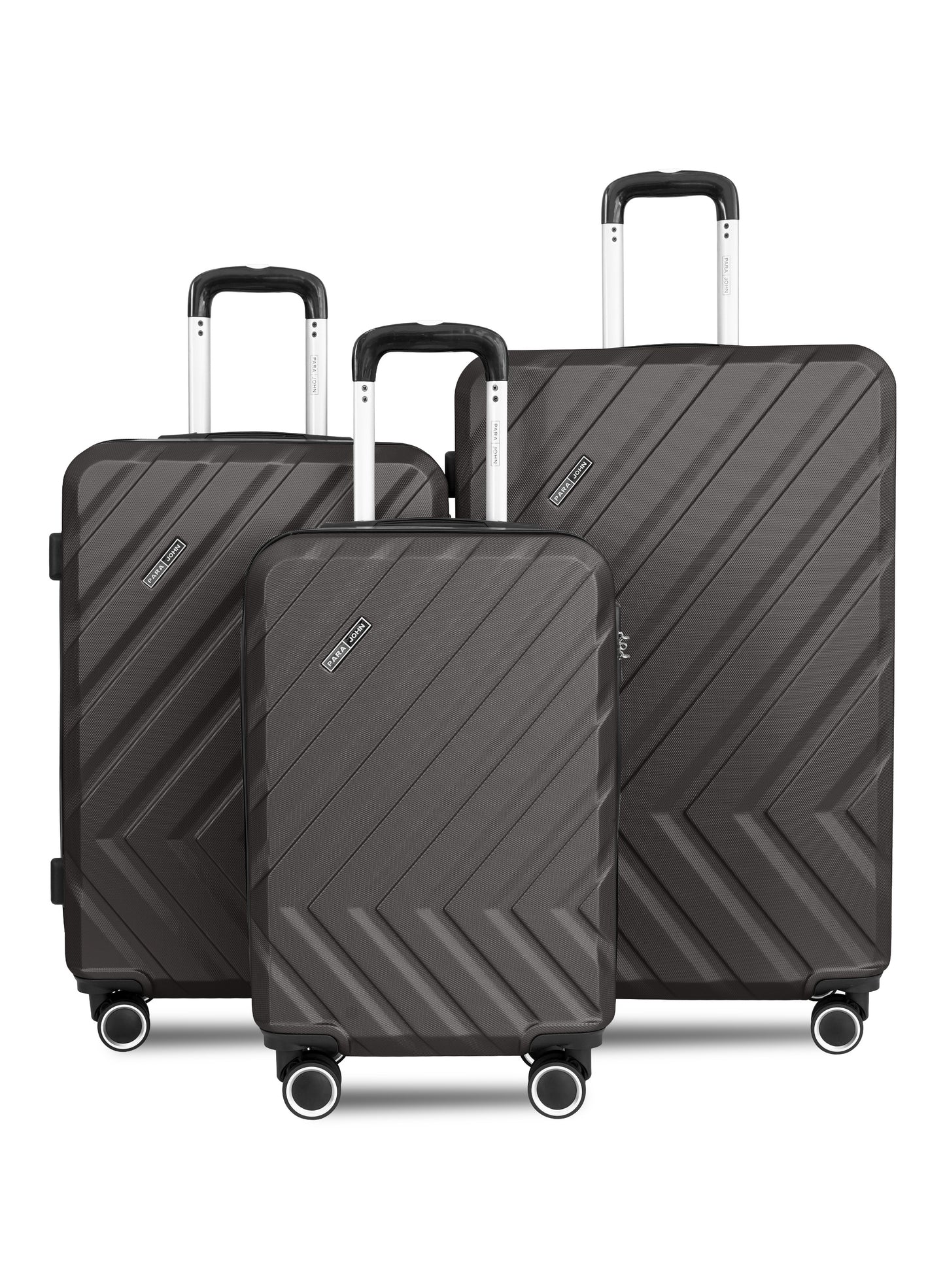 Parajohn Prisma 3 Piece Lightweight ABS 20, 24 & 28 inches 8 Wheels Luggage Set + Free Backpack