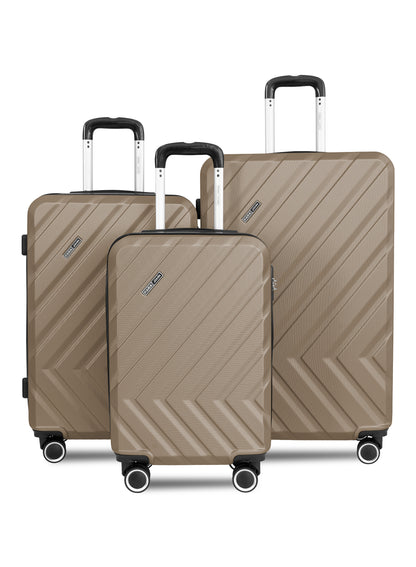 Parajohn Prisma 3 Piece Lightweight ABS 20, 24 & 28 inches 8 Wheels Luggage Set + Free Backpack