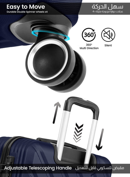 Parajohn Large 28 inches 1 Piece Durable Lightweight Carrying 30KG Material-ABS 8 Wheels Hard sided Travel Suitcase