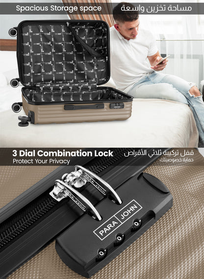 Parajohn Large 28 inches 1 Piece Durable Lightweight Carrying 30KG Material-ABS 8 Wheels Hard sided Travel Suitcase