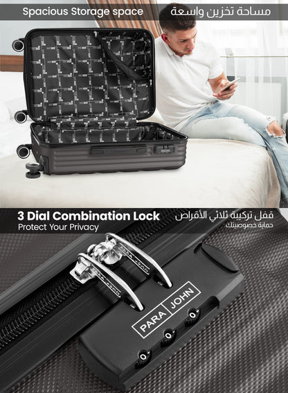 Parajohn Large 28 inches 1 Piece Durable Lightweight Carrying 30KG Material-ABS 8 Wheels Hard sided Travel Suitcase