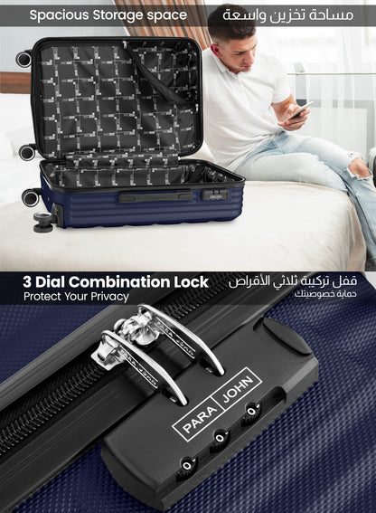 Parajohn Large 28 inches 1 Piece Durable Lightweight Carrying 30KG Material-ABS 8 Wheels Hard sided Travel Suitcase