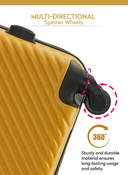 Parajohn Cabin 20 inches 1 Piece Durable Lightweight Carrying 10KG Material-ABS 8 Wheels Hard sided Travel Suitcase