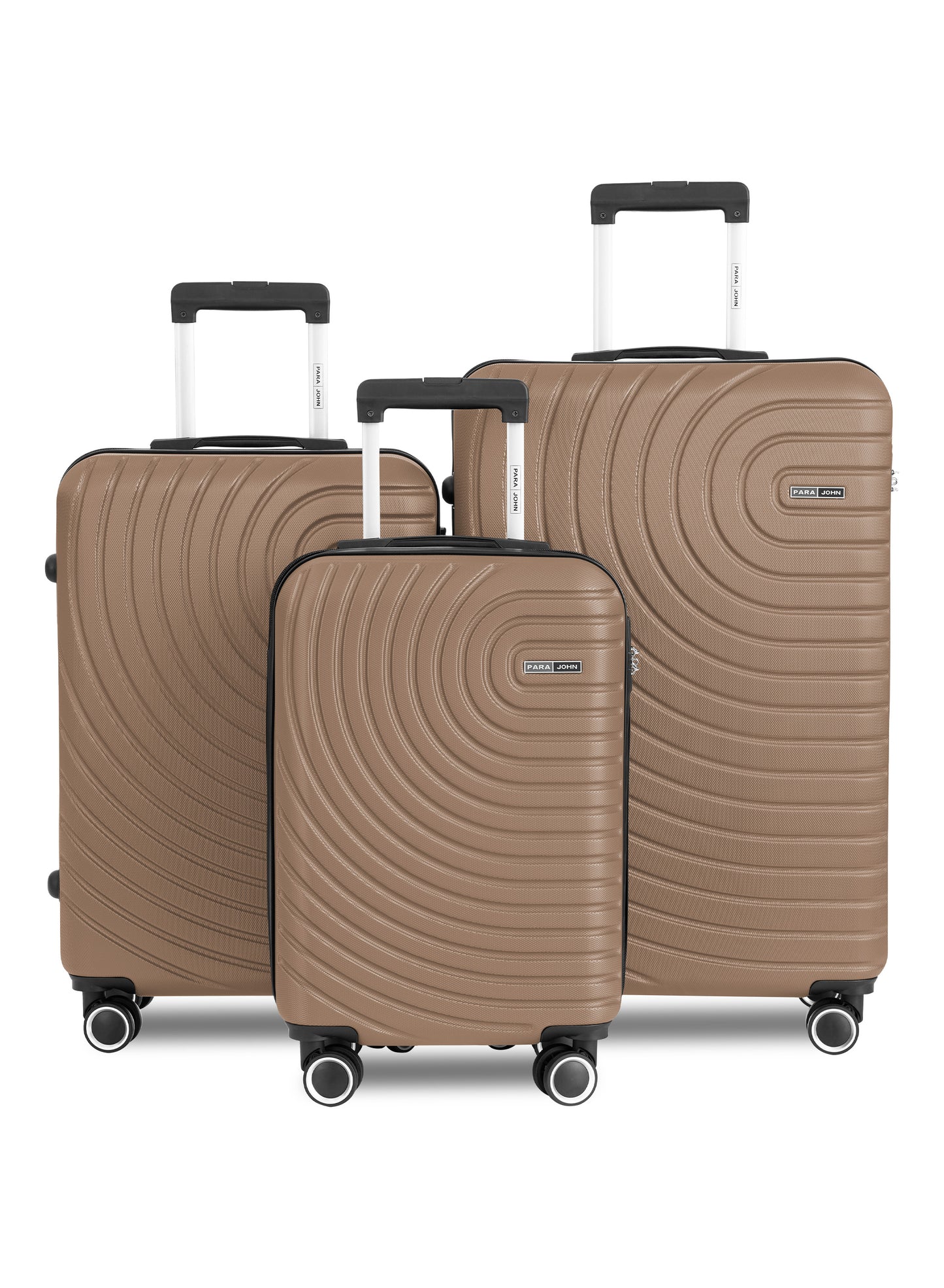 Parajohn Circles 3 Piece Lightweight ABS 20, 24 & 28 inches 8 Wheels Luggage Set + Free Backpack