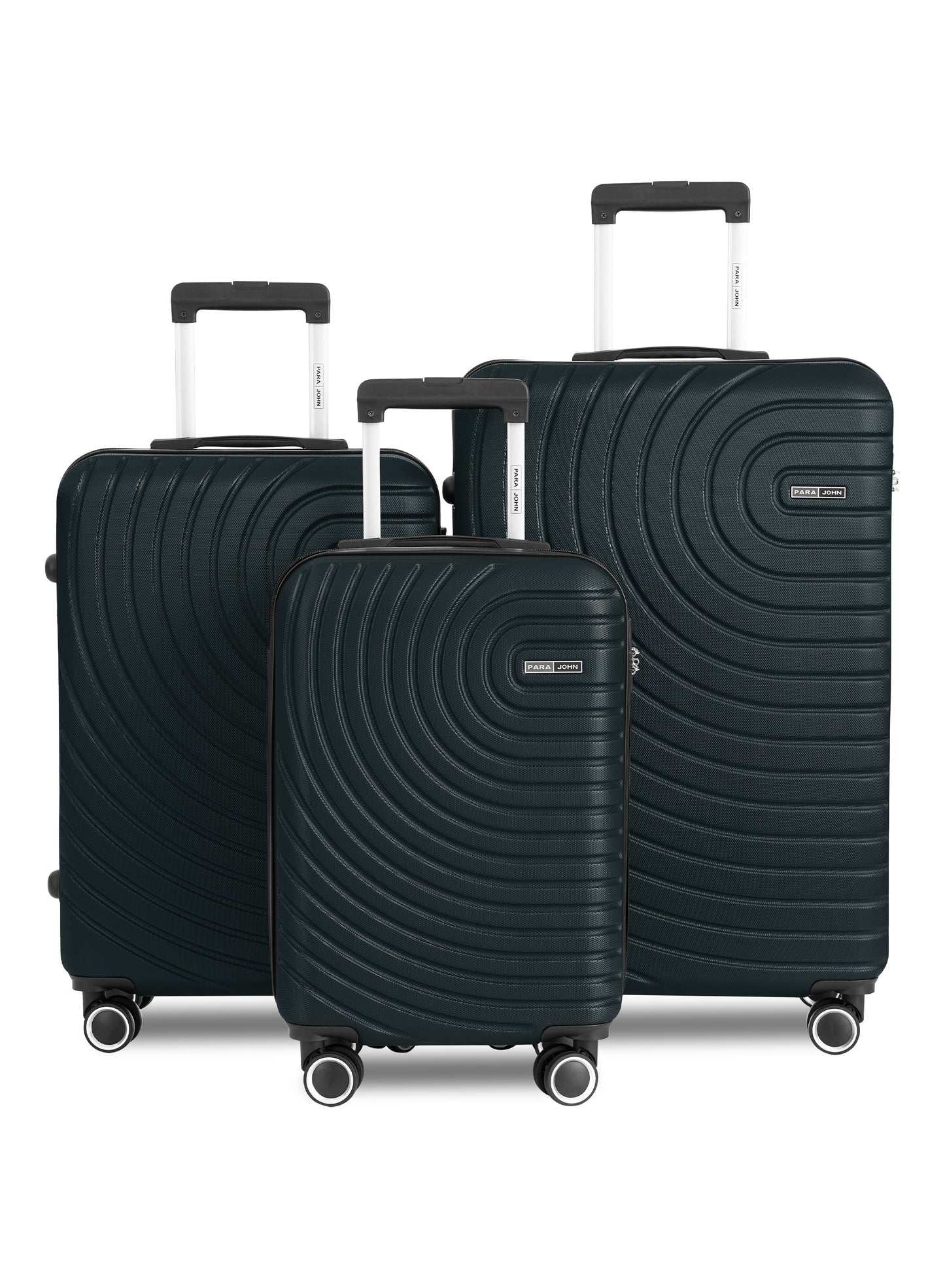 Parajohn Circles 3 Piece Lightweight ABS 20, 24 & 28 inches 8 Wheels Luggage Set + Free Backpack