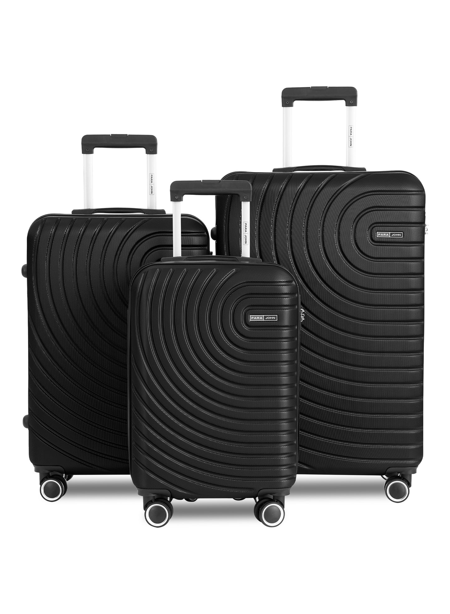 Parajohn Circles 3 Piece Lightweight ABS 20, 24 & 28 inches 8 Wheels Luggage Set + Free Backpack
