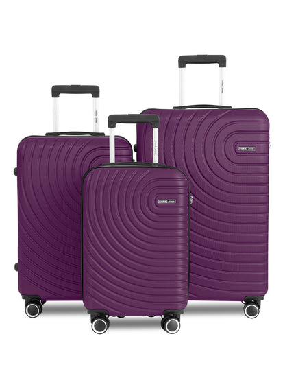 Parajohn Circles 3 Piece Lightweight ABS 20, 24 & 28 inches 8 Wheels Luggage Set + Free Backpack