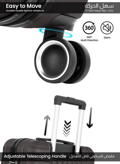 Parajohn Large 28 inches 1 Piece Durable Lightweight Carrying 30KG Material-ABS 8 Wheels Hard sided Travel Suitcase