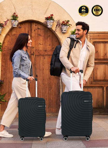 Parajohn Circles 3 Piece Lightweight ABS 20, 24 & 28 inches 8 Wheels Luggage Set + Free Backpack