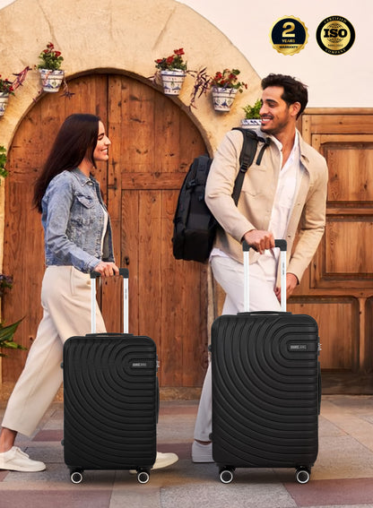 Parajohn Circles 3 Piece Lightweight ABS 20, 24 & 28 inches 8 Wheels Luggage Set + Free Backpack