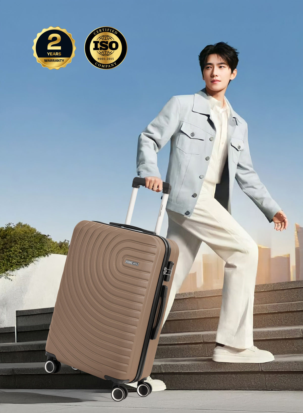 Parajohn Large 28 inches 1 Piece Durable Lightweight Carrying 30KG Material-ABS 8 Wheels Hard sided Travel Suitcase  PARAJOHN UAE