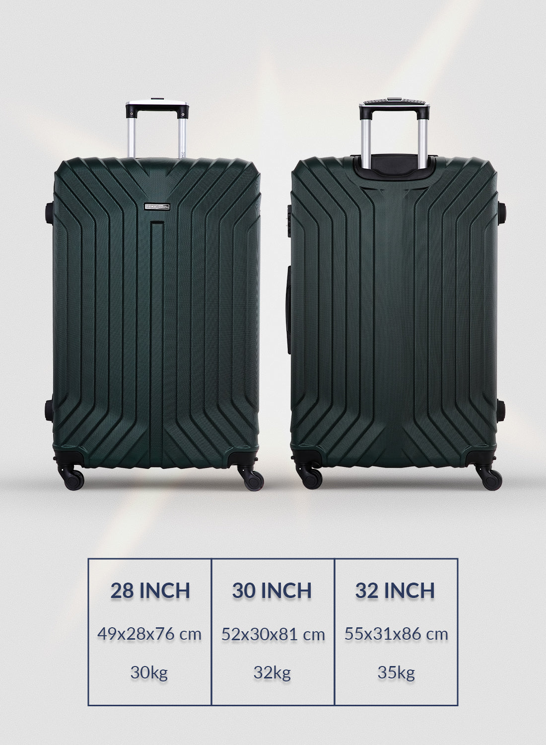 Winsor 3-Piece ABS Hardside Spinner Luggage Trolley Set