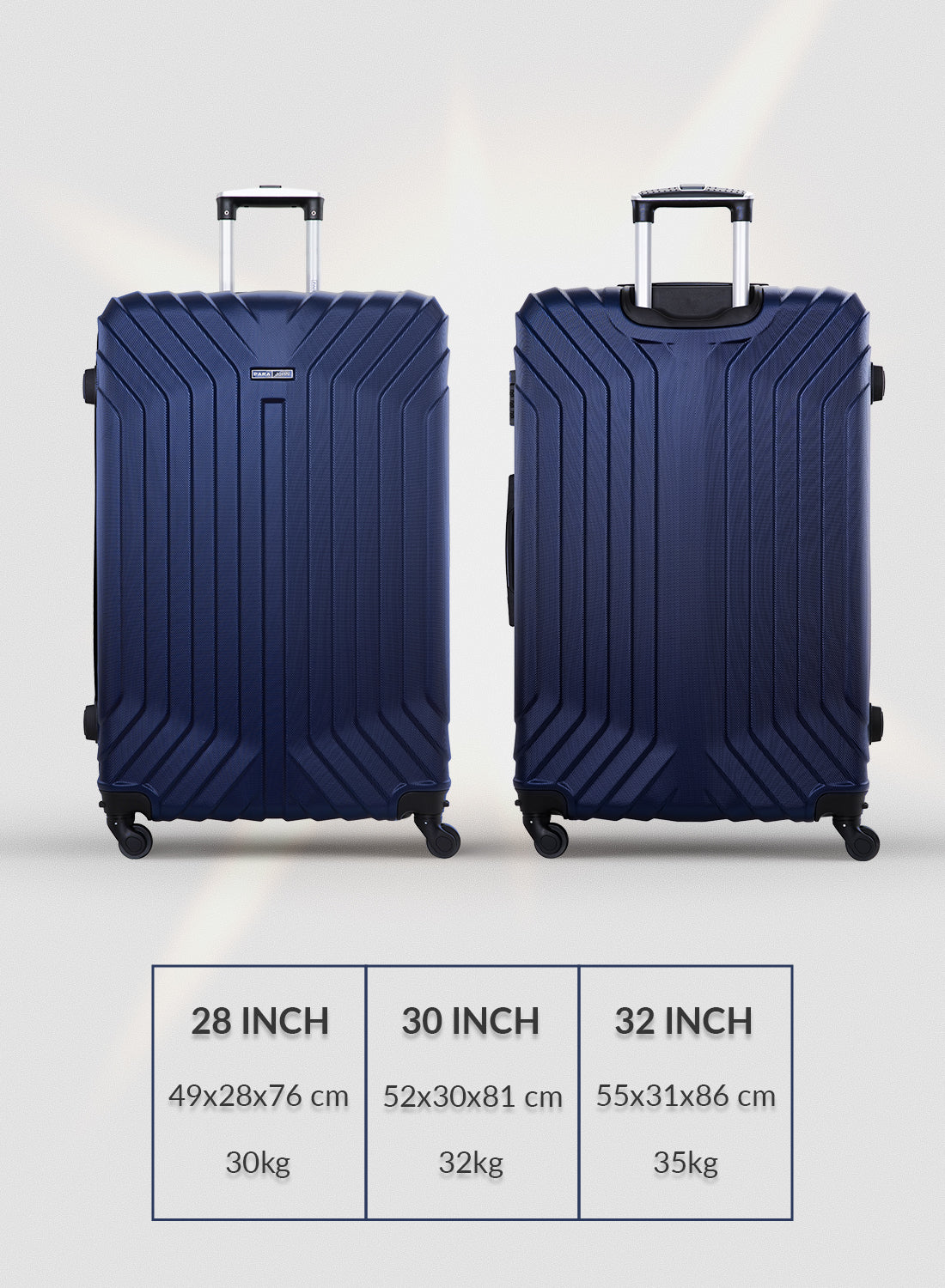 Winsor 3-Piece ABS Hardside Spinner Luggage Trolley Set