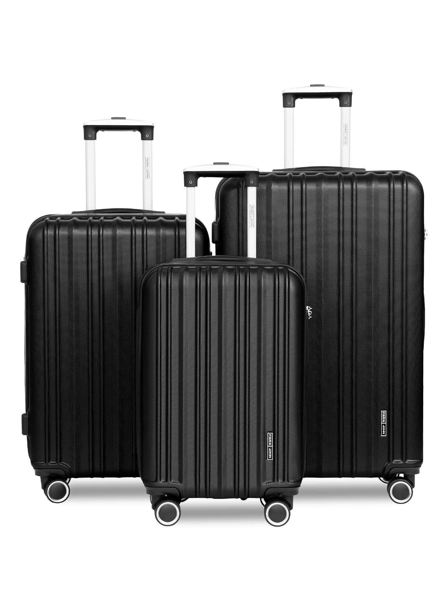 Parajohn Keno 3 Piece Lightweight ABS 20, 24 & 28 inches 8 Wheels Luggage Set + Free Backpack