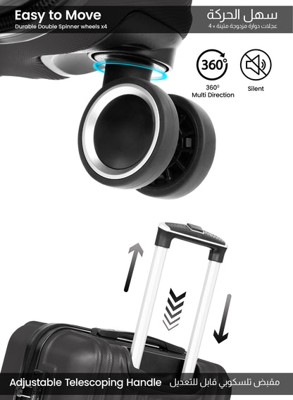 Parajohn Cabin 20 inches 1 Piece Durable Lightweight Carrying 10KG Material-ABS 8 Wheels Hard sided Travel Suitcase