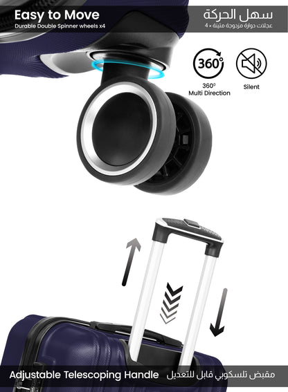 Parajohn Cabin 20 inches 1 Piece Durable Lightweight Carrying 10KG Material-ABS 8 Wheels Hard sided Travel Suitcase