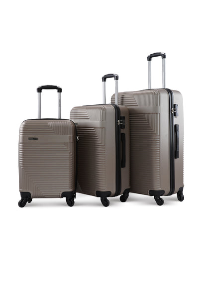 Bravo 3-Piece ABS Hardside Spinner Luggage Trolley Set