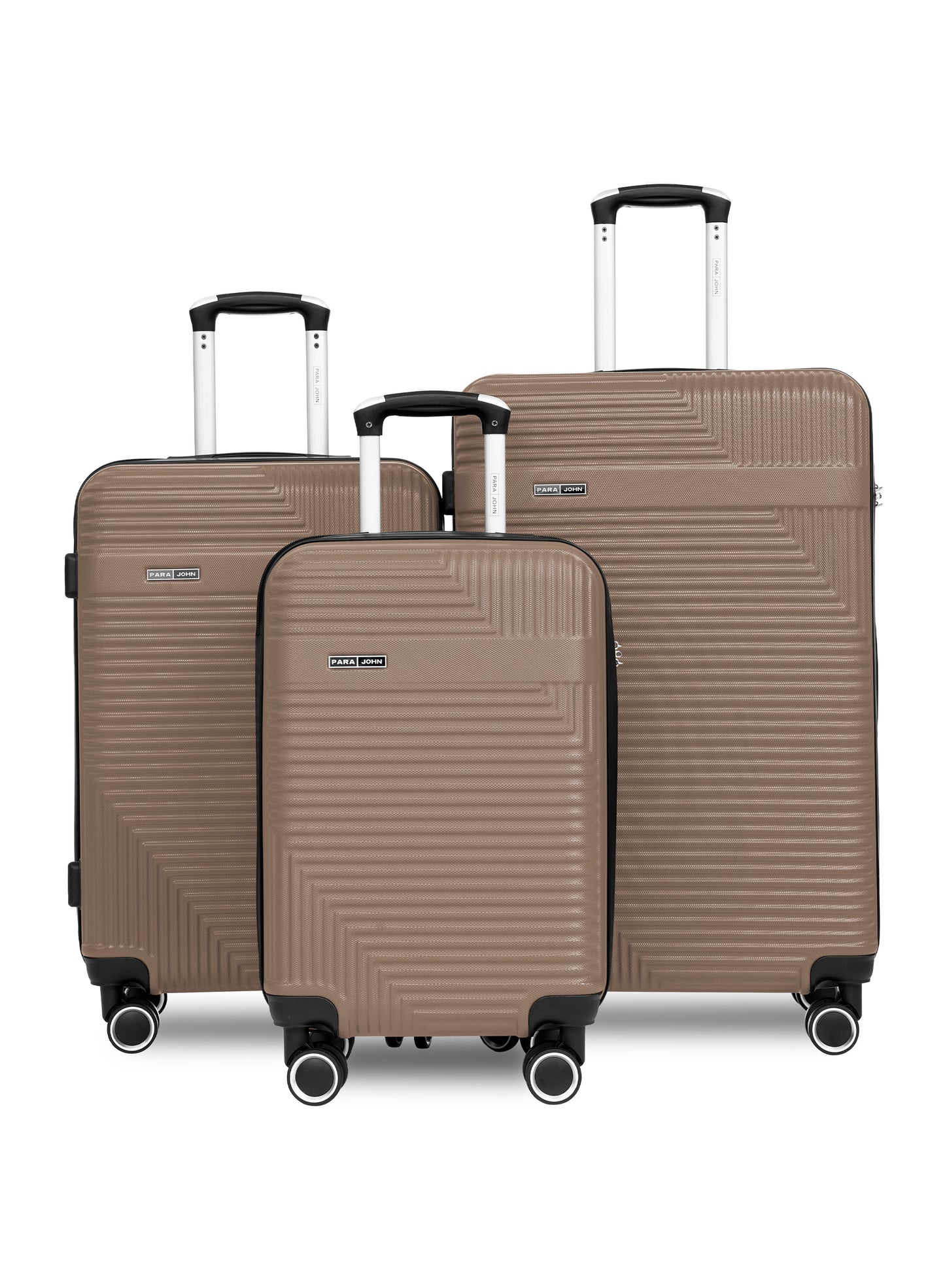 Parajohn Bravo Series 3 Piece Lightweight Luggage Set | Small 10KG, Medium 20KG & Large 30KG ABS 8 Wheels Luggage