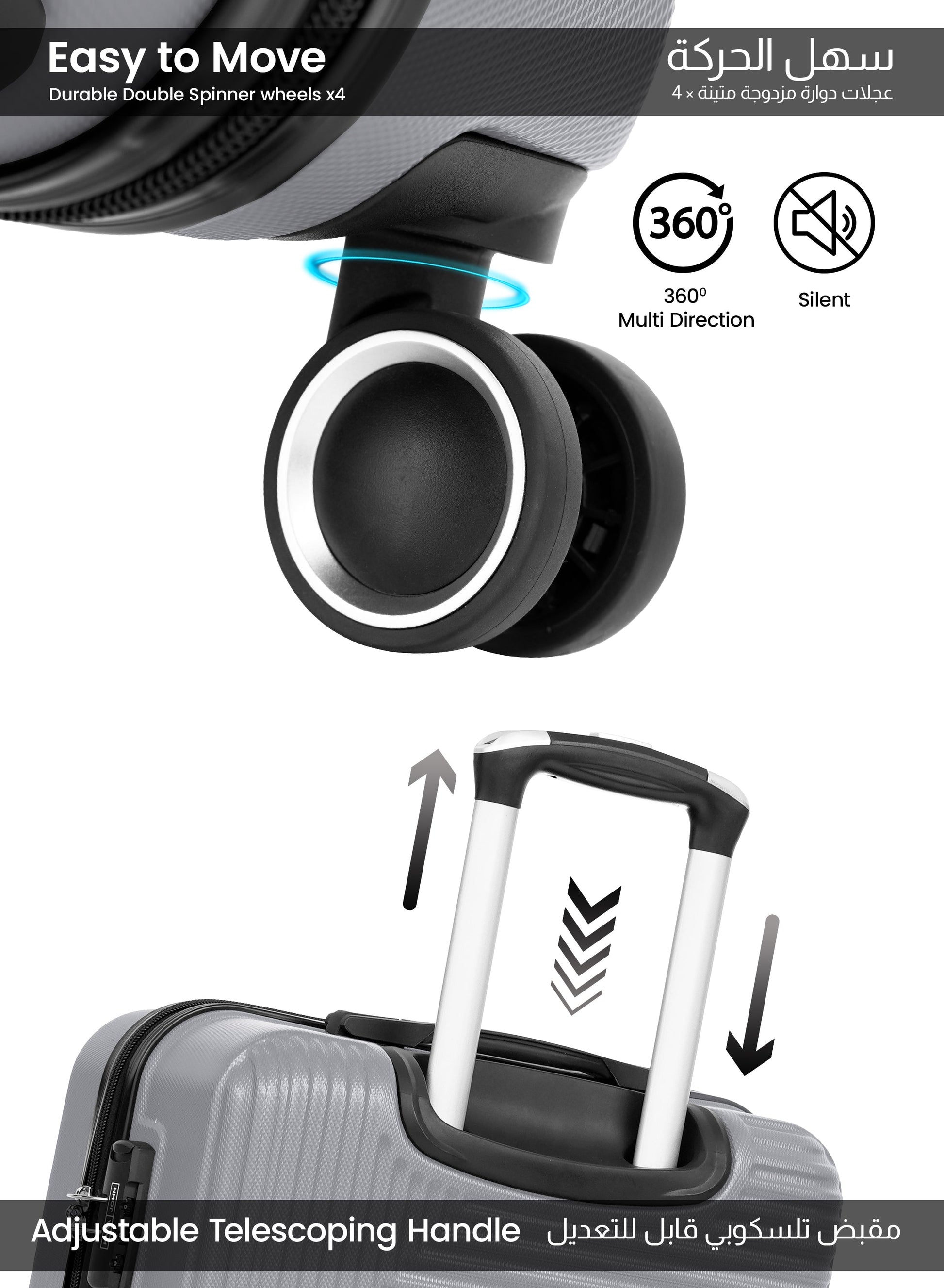 Parajohn Bravo Series 1 Piece Durable Lightweight Medium 24 inches Carrying 20KG Material-ABS 8 Wheels Hard sided Travel Suitcase  PARAJOHN UAE