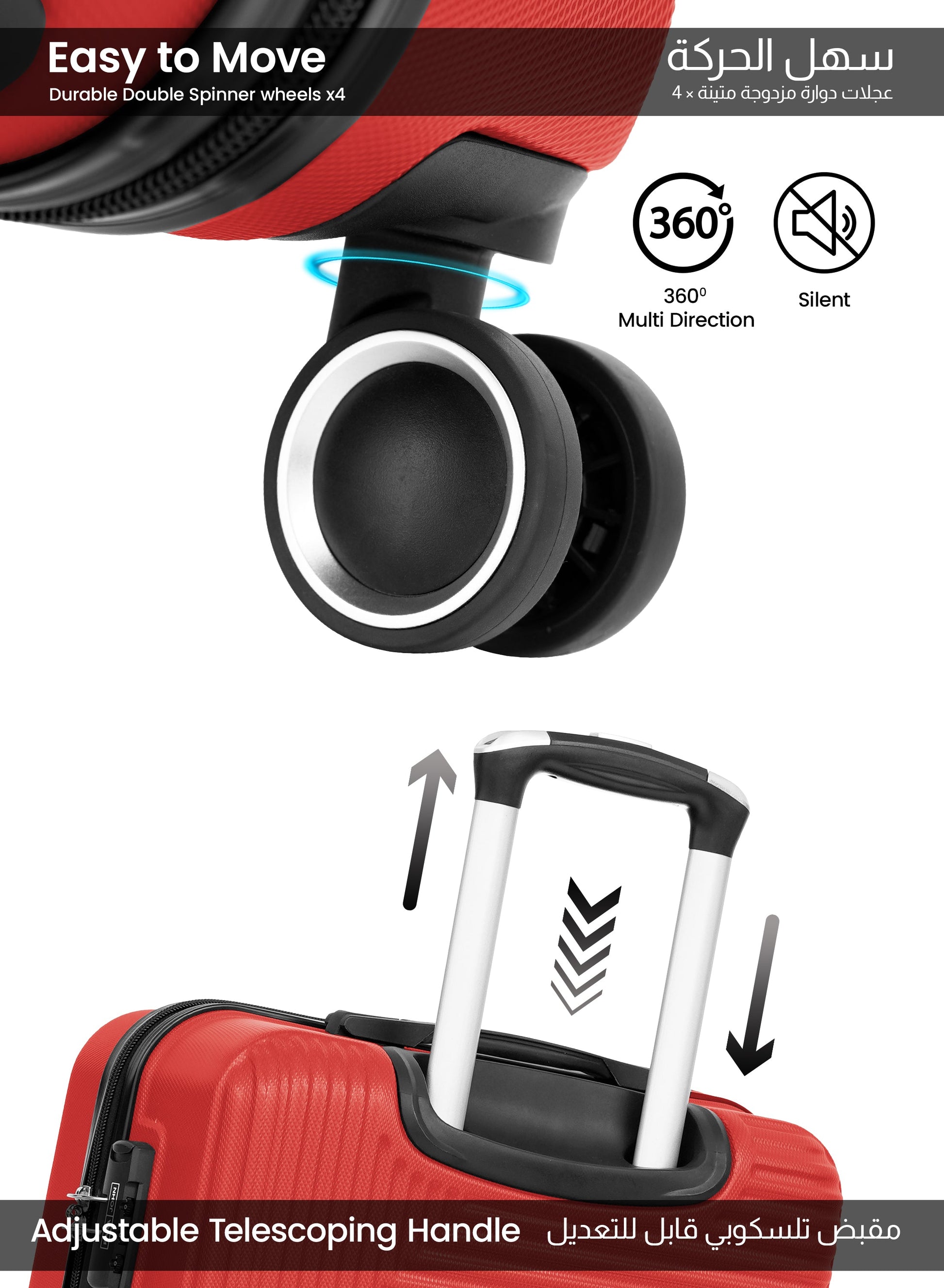 Parajohn Bravo Series 1 Piece Durable Lightweight Medium 24 inches Carrying 20KG Material-ABS 8 Wheels Hard sided Travel Suitcase  PARAJOHN UAE