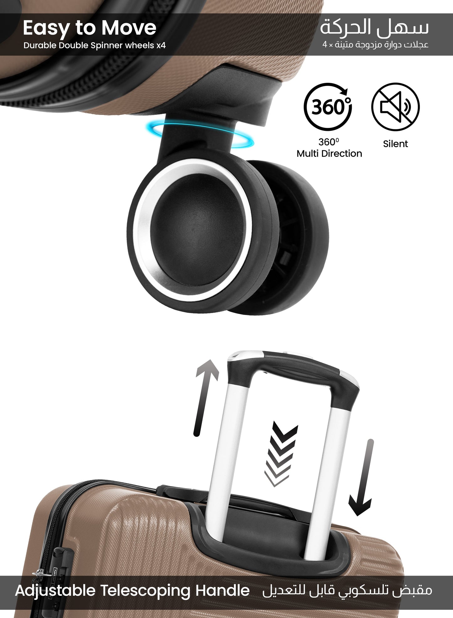 Parajohn Bravo Series 1 Piece Durable Lightweight Medium 24 inches Carrying 20KG Material-ABS 8 Wheels Hard sided Travel Suitcase  PARAJOHN UAE