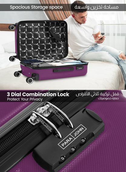 Parajohn Bravo Series 1 Piece Durable Lightweight Medium 24 inches Carrying 20KG Material-ABS 8 Wheels Hard sided Travel Suitcase  PARAJOHN UAE