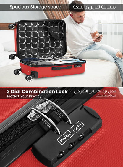 Parajohn Bravo Series 1 Piece Durable Lightweight Medium 24 inches Carrying 20KG Material-ABS 8 Wheels Hard sided Travel Suitcase  PARAJOHN UAE