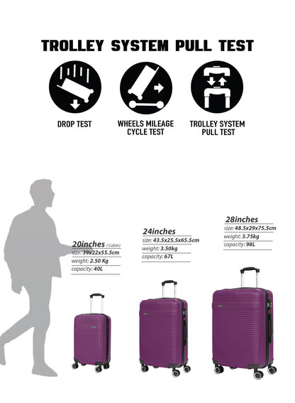 Parajohn Bravo Series 1 Piece Durable Lightweight Medium 24 inches Carrying 20KG Material-ABS 8 Wheels Hard sided Travel Suitcase  PARAJOHN UAE